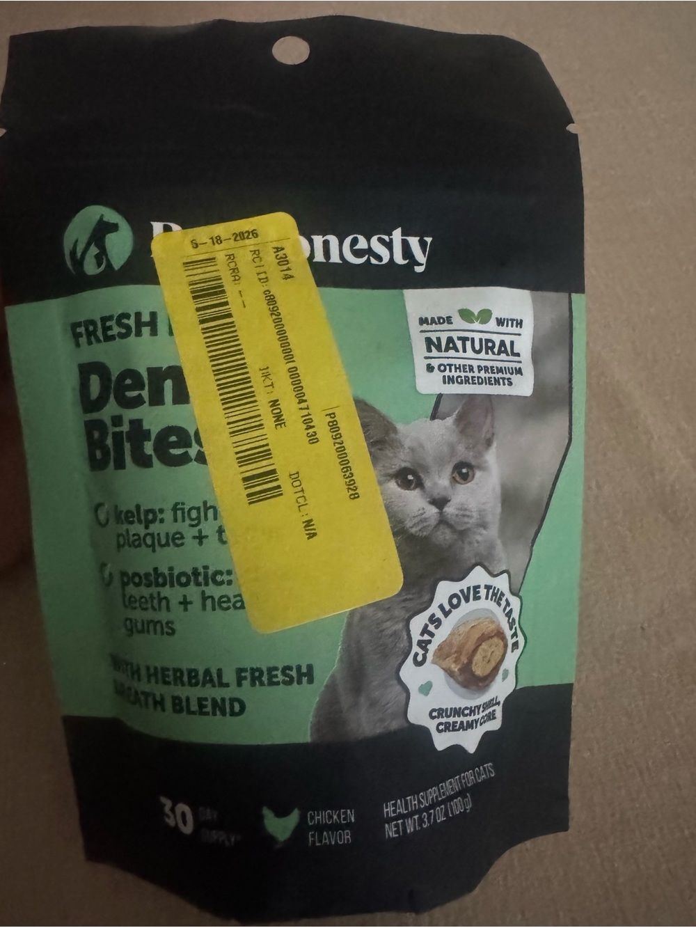 NEST Fragrances Cat Dental Bites Pouch - Mint Green and Black